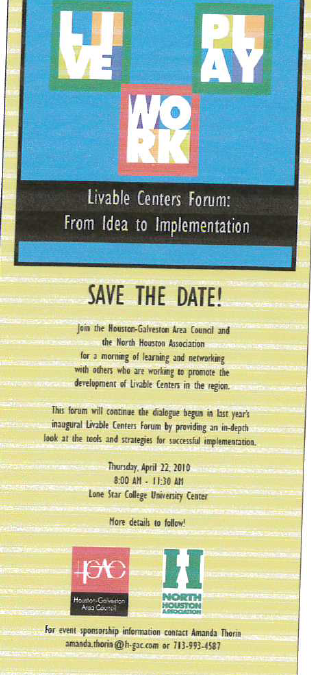 NHA & H-GAC hosted the Liveable Centers Forum feat. the 2009 Livable Centers Study